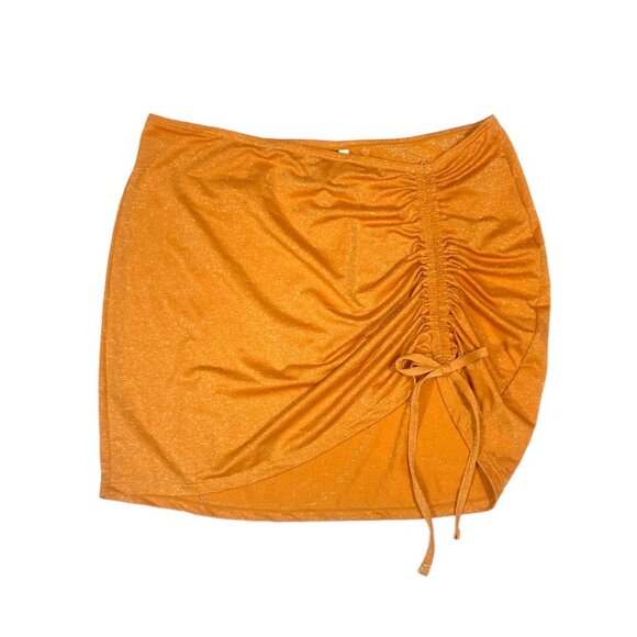 BCBG Paris Knotted Bandeau Adjustable Strap 1PC Swimsuit Shimmer Gold XXL New - Picture 7 of 7